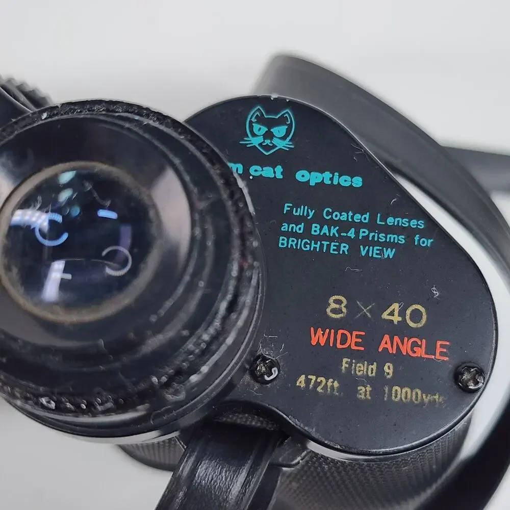Vintage FOCAL Siam Cat Binoculars 8x40 Wide Angle Quick Focus FOR PARTS